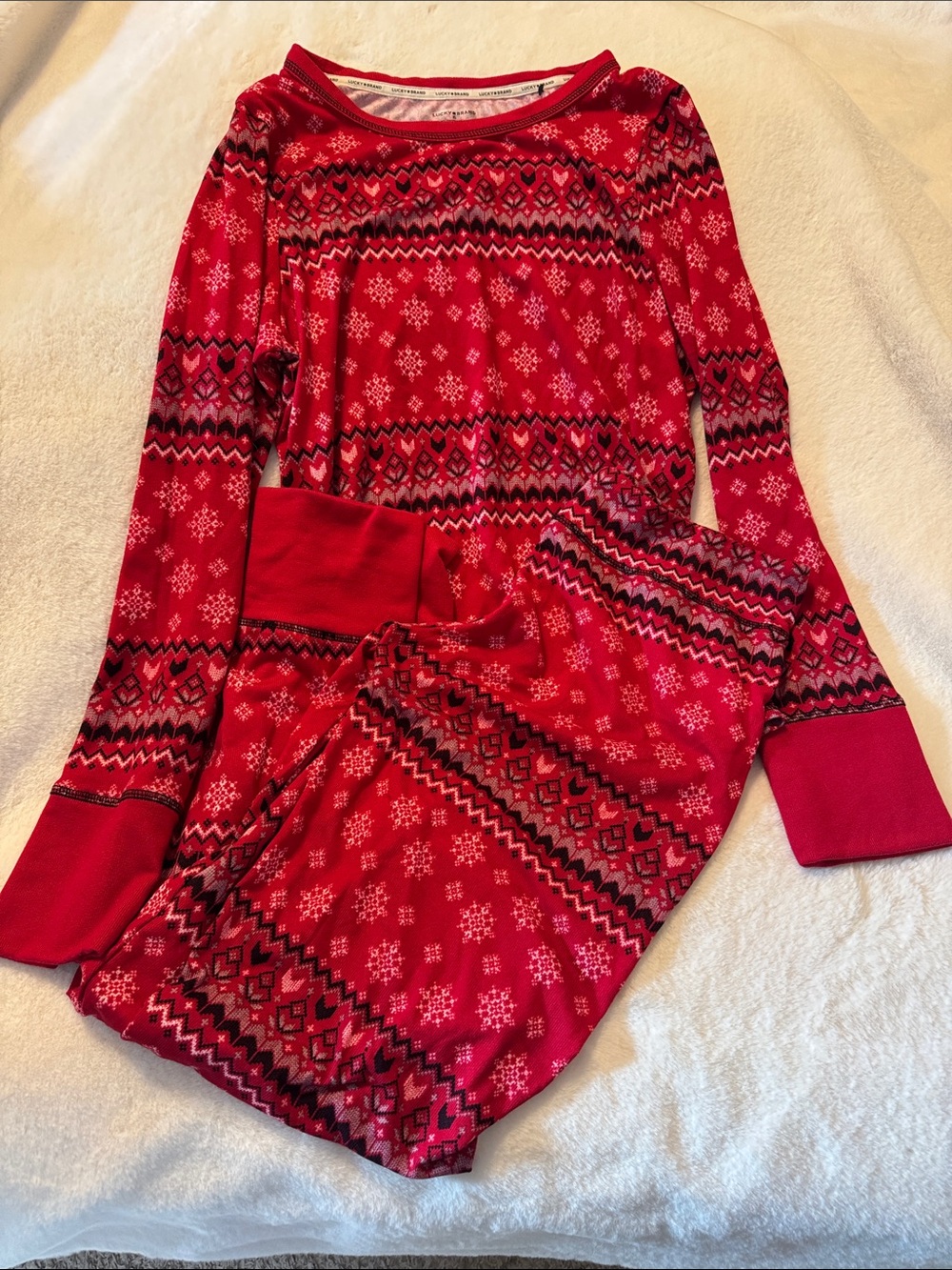 Women’s Red Fair Isle Pajama Set